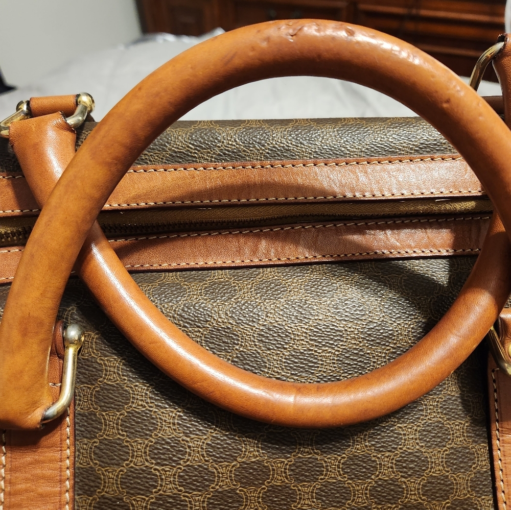 Celine Honeycomb Monogram, COA, OG $240O Leather Boston Duffel18" GUC - Picture 5 of 9
